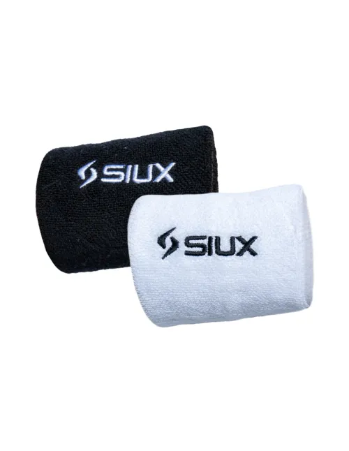 Pack 2 Muñequeras Cortas Siux Basic 26 Blanco/Negro | Ofertas de pádel