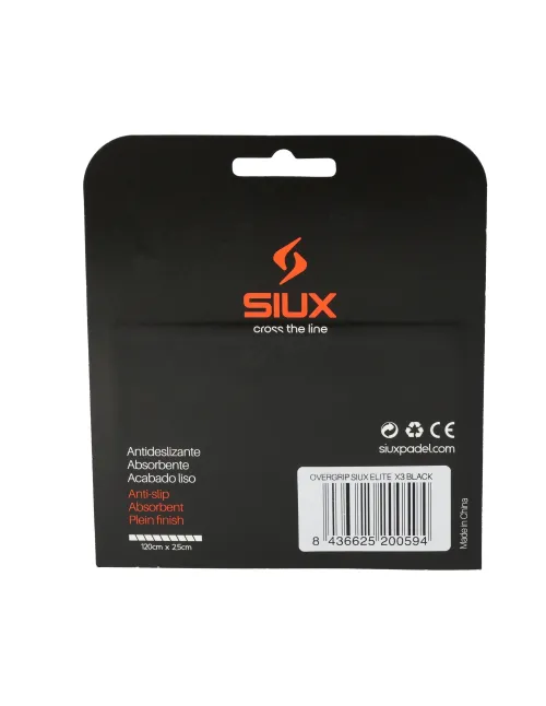 Blíster 3 Uds Overgrip Siux Elite Preto | Ofertas de padel