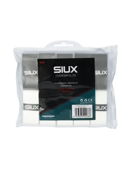 Sac  10 Uds Overgrip Siux Elite Blanc/Noir | Ofertas De Padel