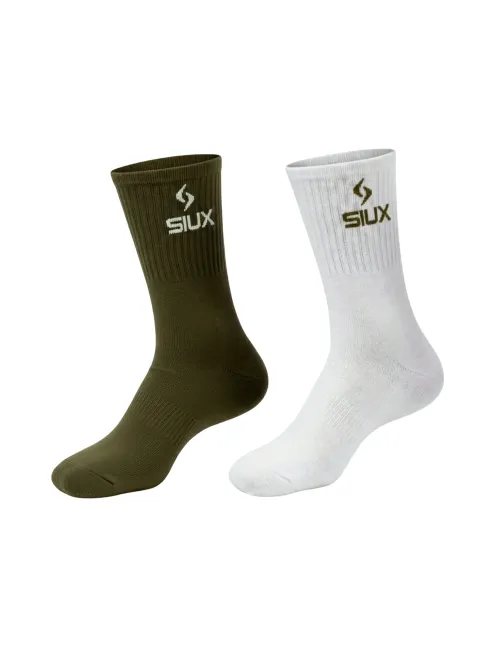 Pack 2 Socks Siux Groove High Shaft Green White | Ofertas de padel