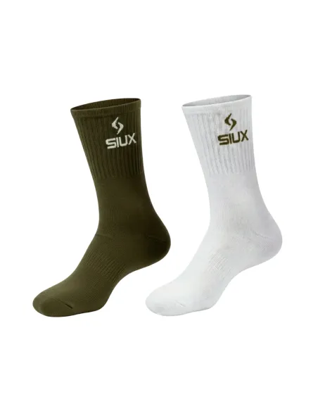 Pack 2 Meias Siux Groove Cano Alto Verde Branco | Ofertas de padel