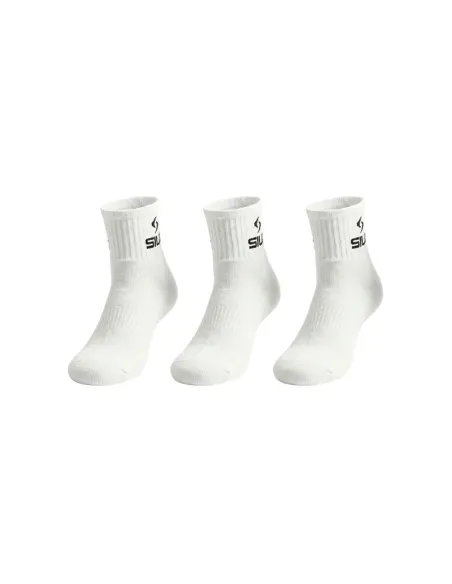 Pack 3 Chausettes Siux Basic Mi-Chaussettes Blanc | Ofertas De Padel