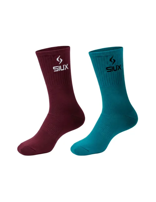Pack 2 Socken Siux Groove 26 Hohe Welle Bordeaux/Türkis | Ofertas De Padel