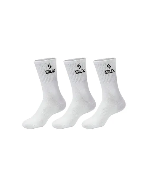 Pack 3 Calcetines Siux Basic 26 Caña Alta Blanco | Ofertas de pádel