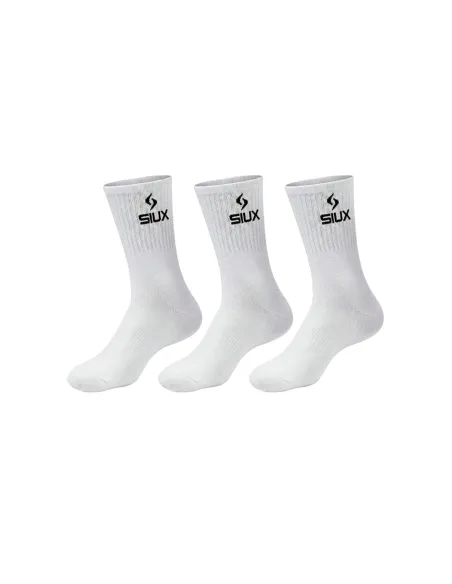 Pack 3 Meias Siux Basic 26 Cano Alto Branco | Ofertas de padel