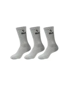 Pack 3 Socks Siux Basic 26 High Leg 200126 Gray | Ofertas de padel