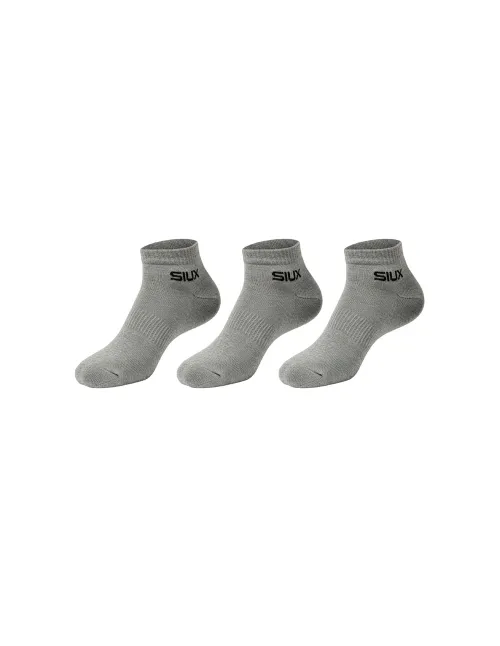 Pack 3 Calcetines Siux Basic 26 Caña Corta 200119 Gris | Ofertas de padel
