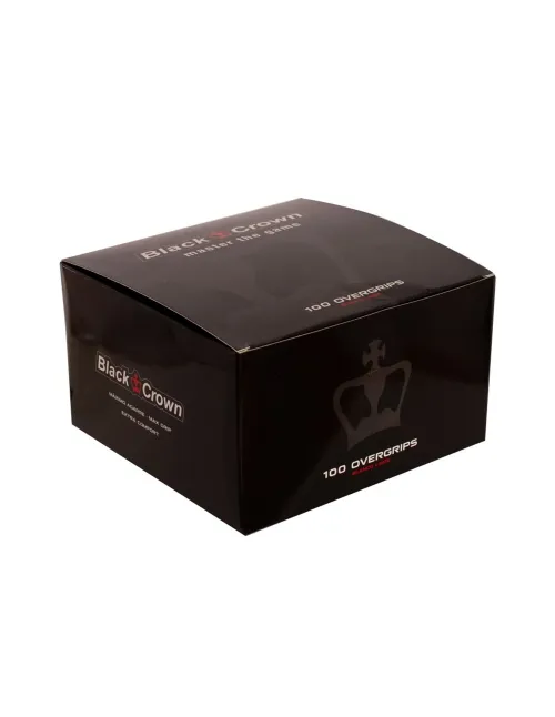 Caja 100 Overgrips Black Crown Lisos | Ofertas de pádel