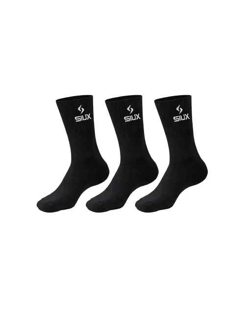 Pack 3 Socken Siux Basic Hohe Schaft Schwarz | Ofertas De Padel