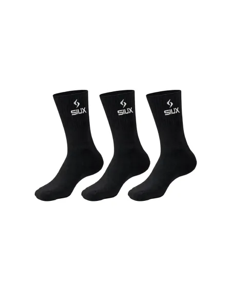 Pack 3 Calcetines Siux Basic Caña Alta Negro | Ofertas De Padel