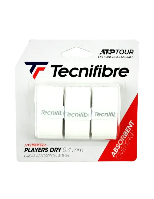 Tecnifibre 3 Pack Overgrip Players Dry Branco | Ofertas De Pádel