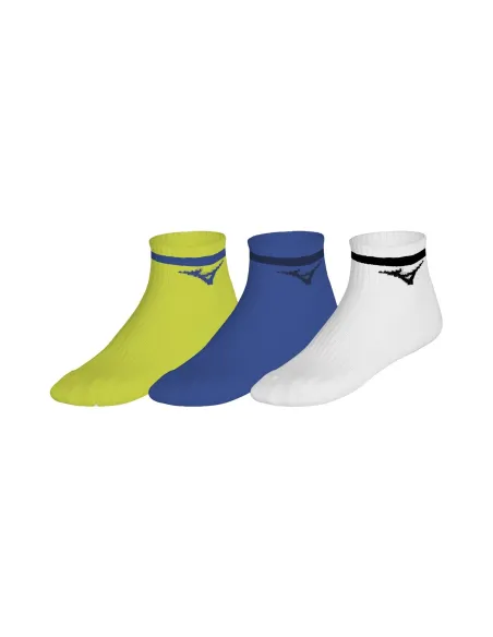 Pack De 3 Calcetines Mizuno Training Mid With Line Verde/Azul/Blanco | Ofertas de pádel