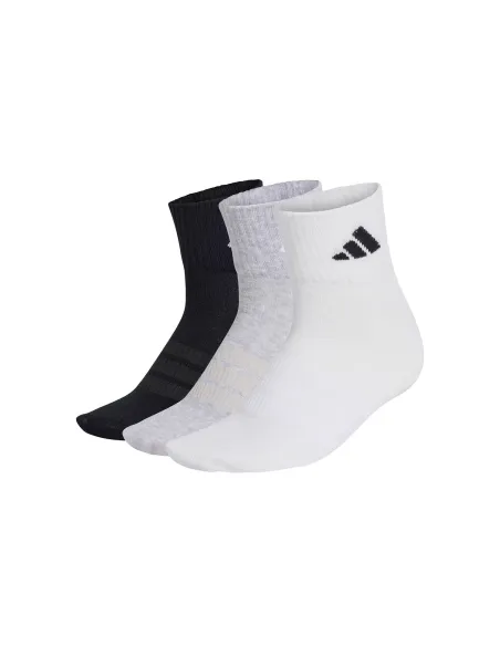 Pack De 3 Chausettes Adidas Essential Ankle Blanc/Noir/Gris | Ofertas De Padel