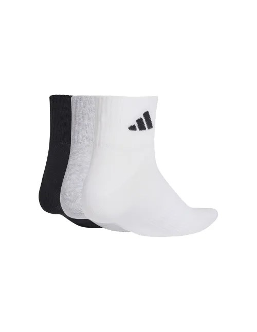 Pack 3 Socken Adidas Essential Ankle Weiß/Schwarz/Grau | Ofertas De Padel