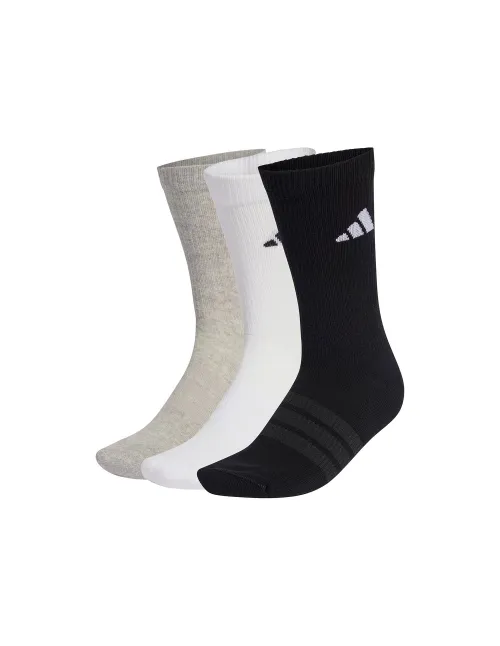 Pack De 3 Chausettes Adidas Essential Crew Gris/Blanc/Noir | Ofertas De Padel