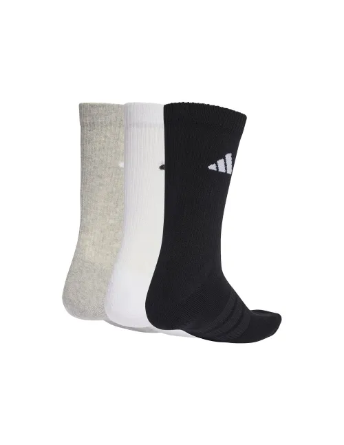 Pack De 3 Chausettes Adidas Essential Crew Gris/Blanc/Noir | Ofertas De Padel