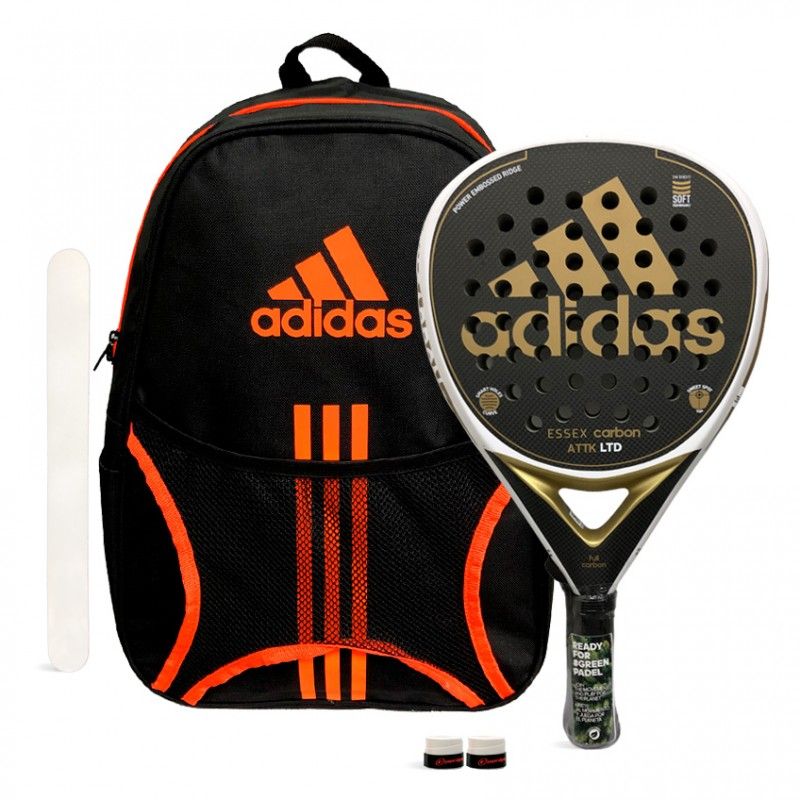 respuesta pintor caballo de Troya Pack Adidas Essex Carbon Attack White / Gold LTD Rough + Backpack |...