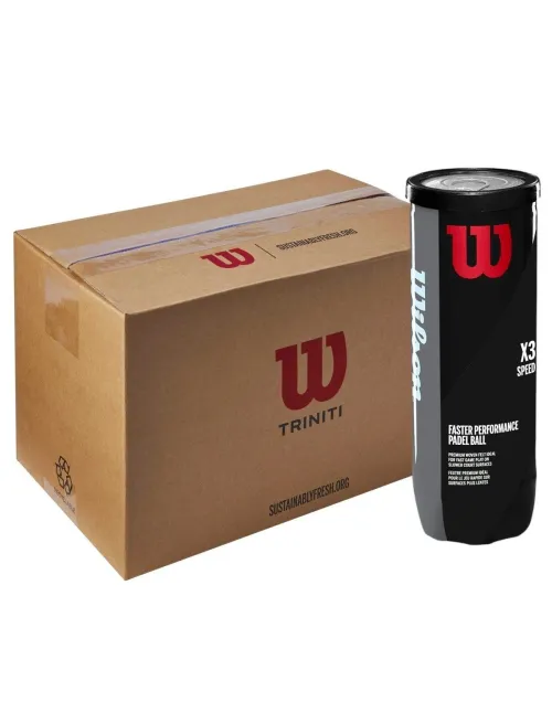 Cajón de 24 botes de pelotas Wilson Padel x3 Speed Ball | Ofertas de pádel