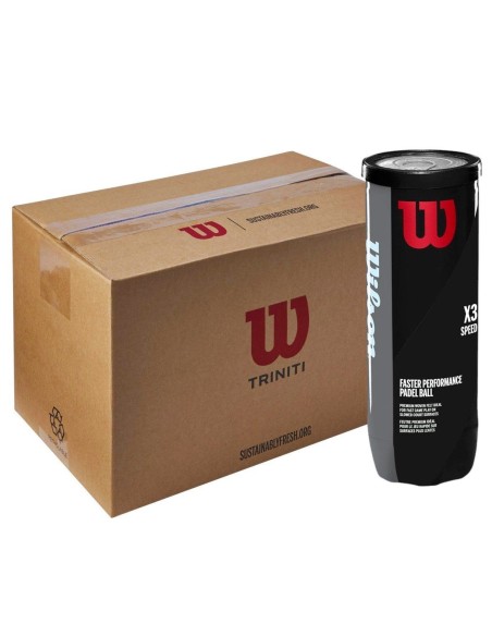 Cajón de 24 botes de pelotas Wilson Padel x3 Speed Ball | Ofertas de pádel