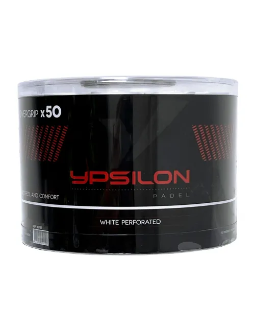 Tambor 50 Overgrips Ypsilon Comfort White Perforated 42751 | Ofertas de pádel
