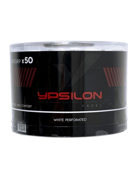 Tambor 50 Overgrips Ypsilon Comfort White Perforated 42751 | Ofertas de pádel