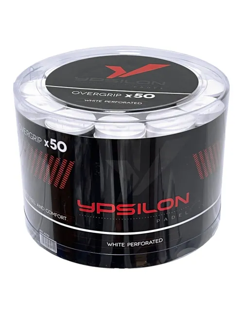 Drum 50 Overgrips Ypsilon Comfort White Perforated | Ofertas de padel