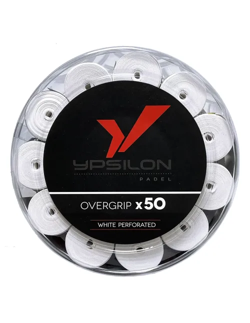 Tambor 50 Overgrips Ypsilon Comfort White Perforated 42751 | Ofertas de pádel
