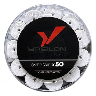 50 Overgrips Ypsilon Comfort White Perforated