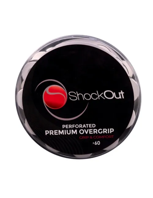 Tambor 60 Overgrips ShockOut Premium Perforado White | Ofertas de pádel