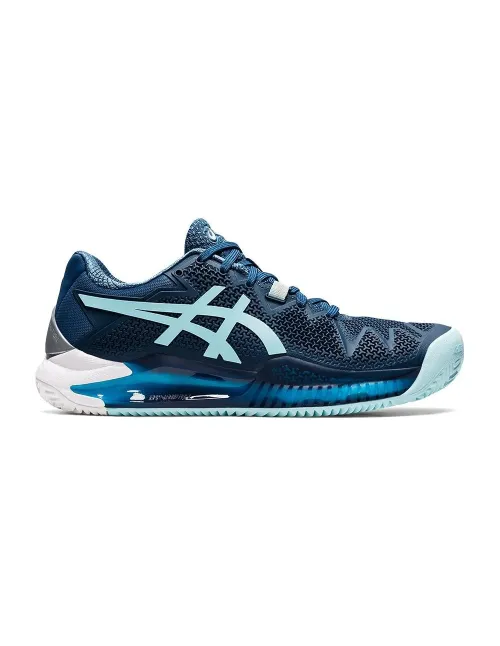 Asics Gel Resolution 8 Clay Azul Gris Mujer 1042a070406