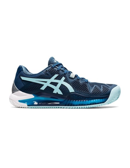 Asics Gel Resolution 8 Clay Azul Gris Mujer 1042A070-406 | Ofertas de pádel