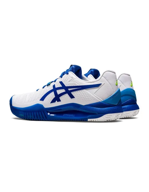 Asics Gel Resolution 8 Argila Branco Azul 1041A346-960 | Ofertas de padel