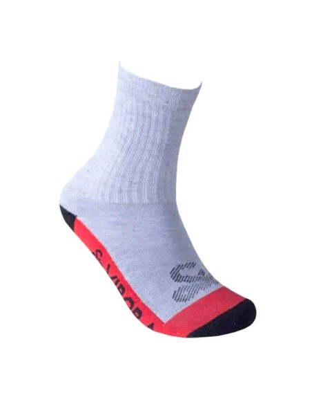 Calcetines Vibor-A Media Caña Gris Rojo | Ofertas de pádel