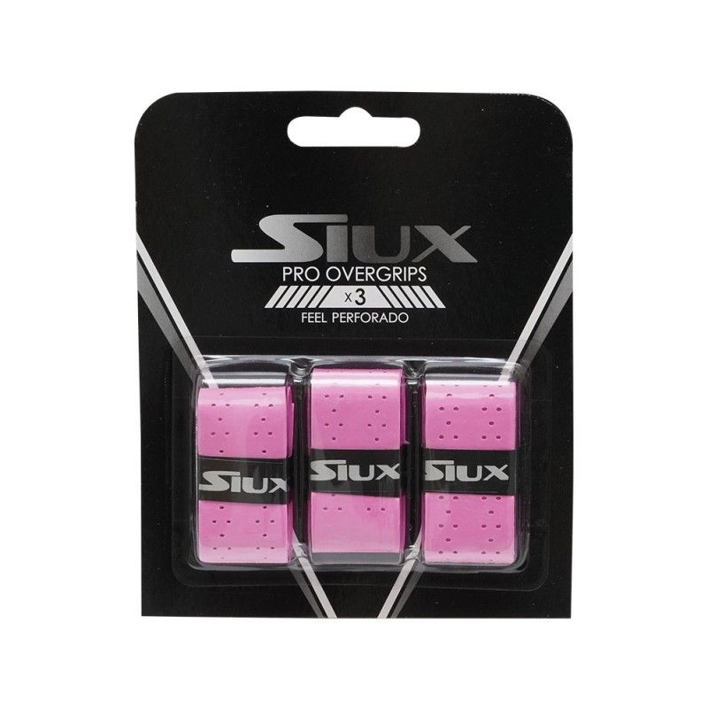 Blister Overgrips Siux Pro X3 Perforado Rosa Fluor