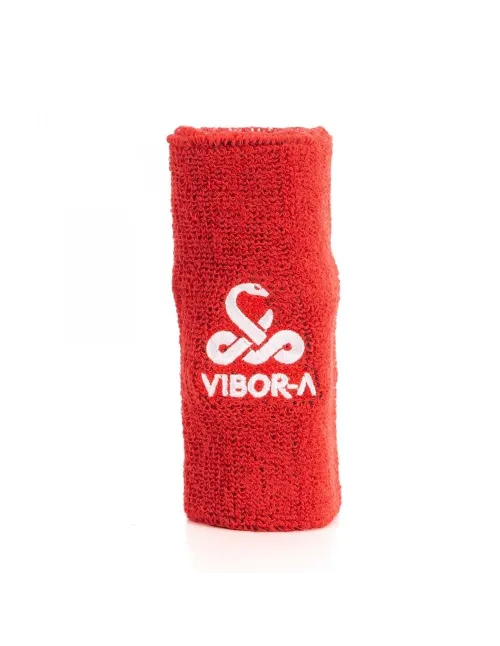 MuÑequera Vibora Rojo Logo Blanco