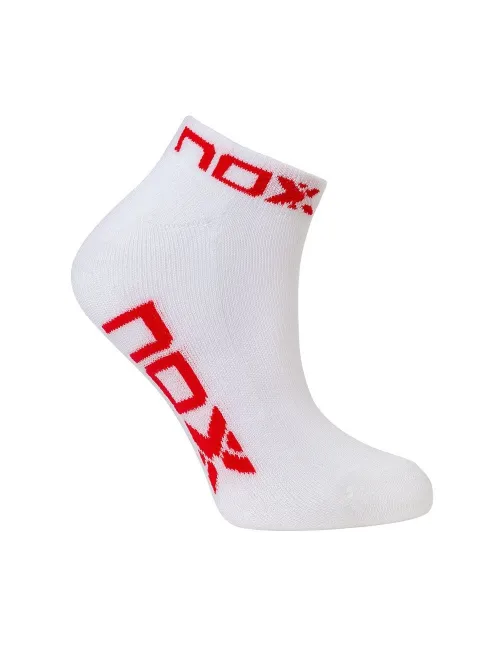 Calcetines Nox Tobilleros Blanco Rojo Mujer