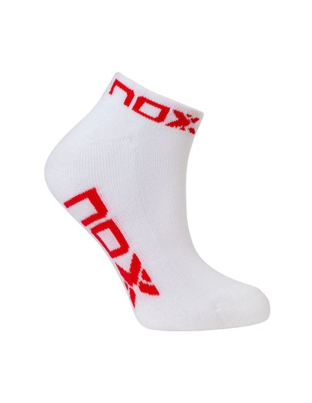 Calcetines Nox Tobilleros Blanco Rojo Mujer | Ofertas de pádel