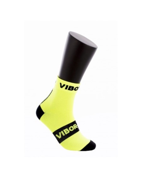 Calcetines Vibor-A Kait Media Caña Amarillo Flúor Negro | Ofertas de pádel