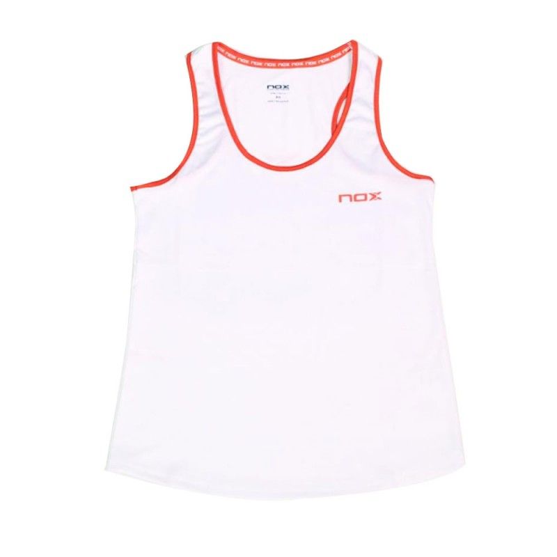 Camiseta Tirantes Nox Team Blanco Rojo Mujer