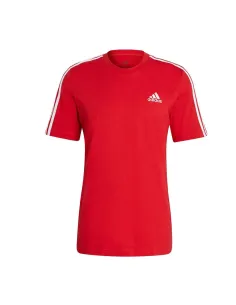 Camiseta Adidas Essentials 3 Franjas Rojo Blanco | Ofertas de pádel 2