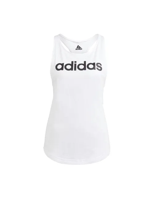 Camiseta Adidas Sin Mangas Essentials Logo Blanco Mujer