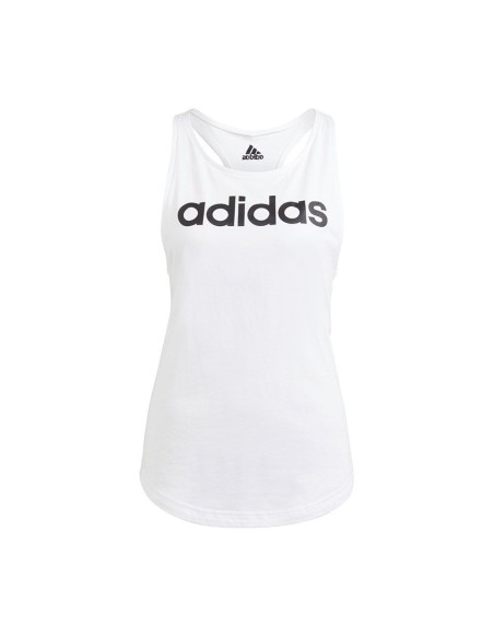 Camiseta Adidas Sin Mangas Essentials Logo Blanco Mujer | Ofertas de pádel