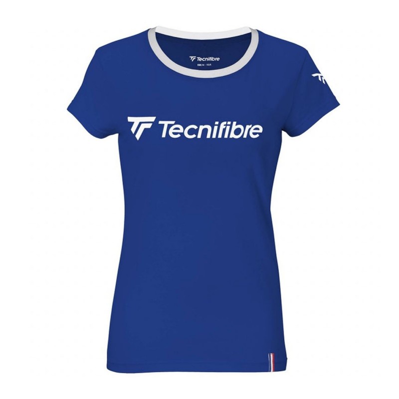 Camiseta Tecnifibre Cotton Azul Mujer