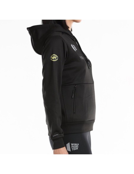 Sudadera Bullpadel Leste Preto Mulher | Ofertas de padel