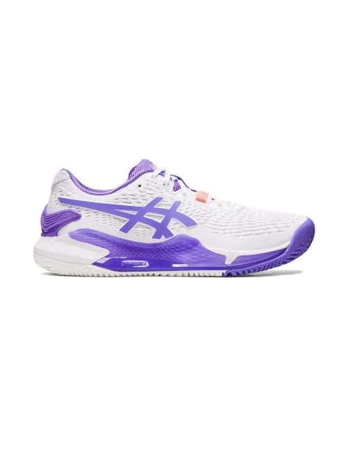 Asics Gel Resolution 9 Clay Blanco Morado Mujer 1042a224-101