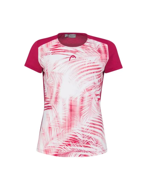 Camiseta Head Tie-Break Rosa Blanco Mujer