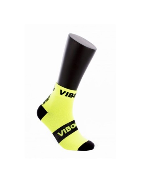 Calcetines Vibor-A Kait Caña Baja Amarillo Flúor Negro | Ofertas de pádel