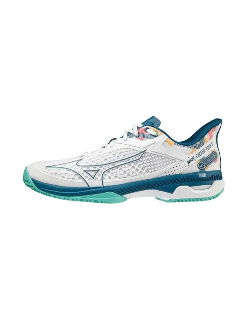 Mizuno Wave Exceed Tour 5 Clay Court Branco Azul | Ofertas de padel