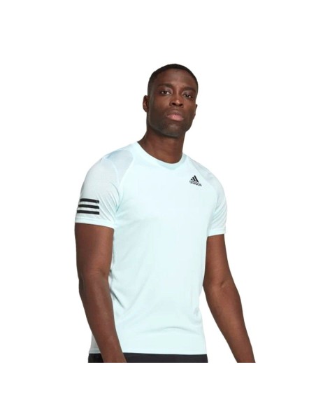 Camiseta Adidas Club 3 Bandas Azul Celeste | Ofertas de pádel