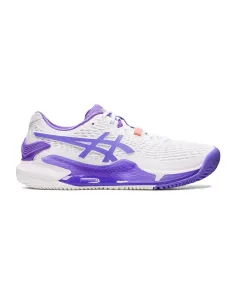 Asics Gel Resolution 9 Clay White Purple Women's 1042a224-101 | Ofertas de padel 2